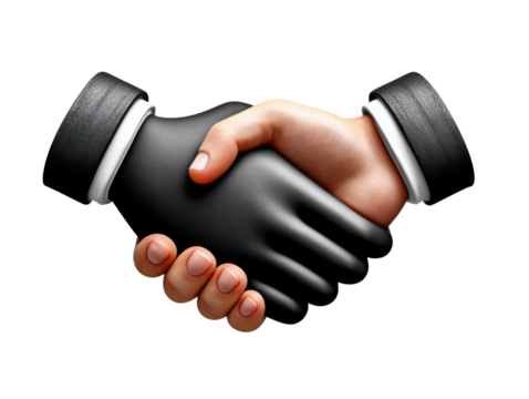 business handshake isolated on white