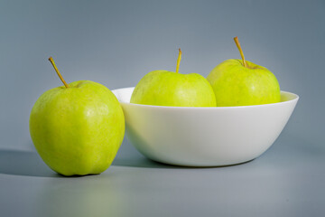 Still life with green apples