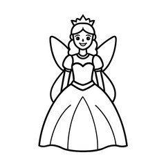 fairy tale princess costume line drawing