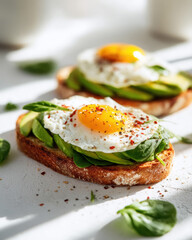 High resolution avocado toast image with spacious layout and natural lighting