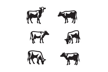 set of cow silhouettes