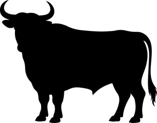 Cow silhouette and line art vector illustration.