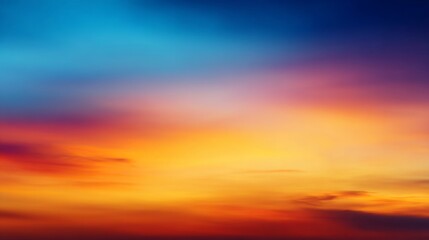 Obraz premium Vibrant blue and orange gradient sky blending smoothly, evoking a sense of serene harmony and boundless energy 