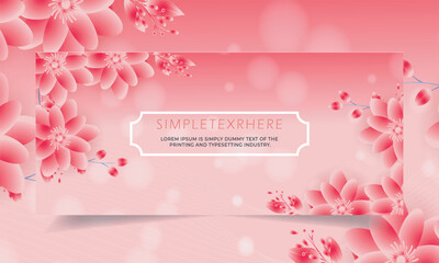 floral leaf flowerpink  background with transparent flowers, transparent magnolia Illustration flower frame, or border