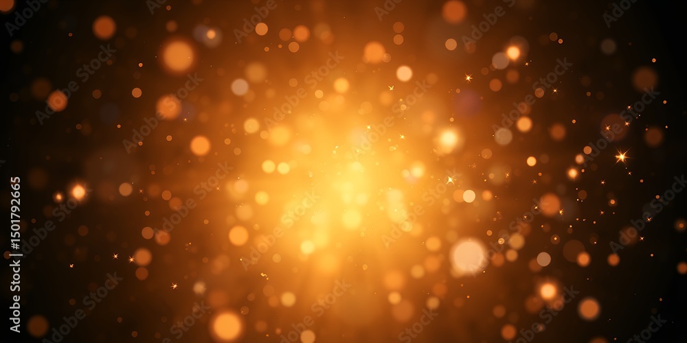 Aufkleber a vibrant display of golden bokeh lights scattered against a dark background creating a warm glow