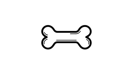 Creative bone design for playful pets, perfect for toys or designs, showcasing a simple yet charming shape in black and white for maximum appeal