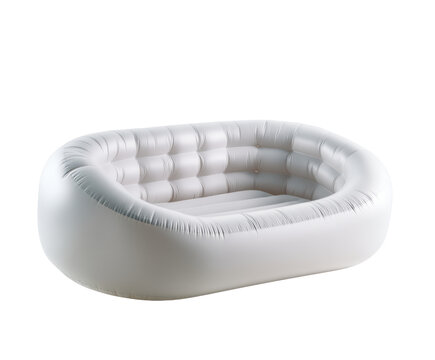 Inflatable lounge seat for casual indoor and outdoor use, cut out transparent
