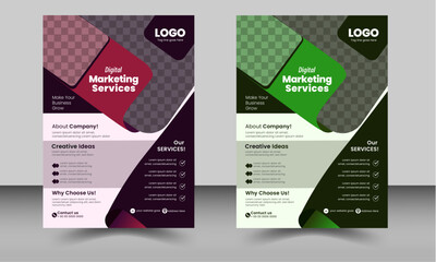 Creative Corporate Marketing Agency Flyer Template Design.