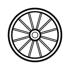 Fototapeta premium old west wagon wheel vector illustration 