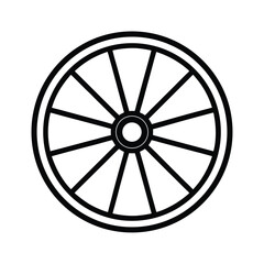 Fototapeta premium old west wagon wheel vector llustration