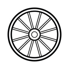 old west wagon wheel vector llustration