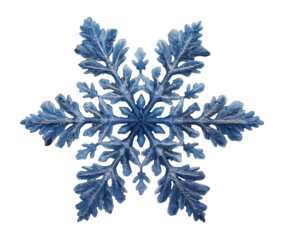Exquisite blue snowflake design for winter celebrations, cut out transparent