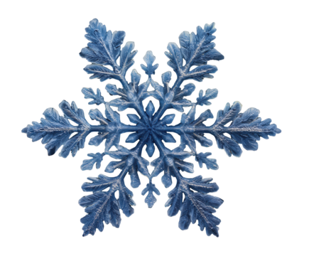Exquisite blue snowflake design for winter celebrations, cut out transparent