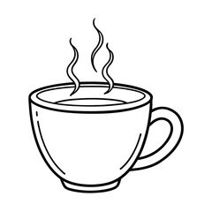 outline of a morning coffee cup with steam
