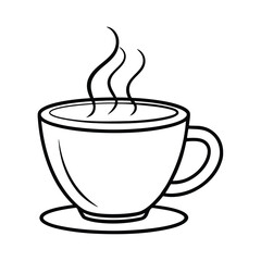 outline of a morning coffee cup with steam