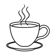 outline of a morning coffee cup with steam