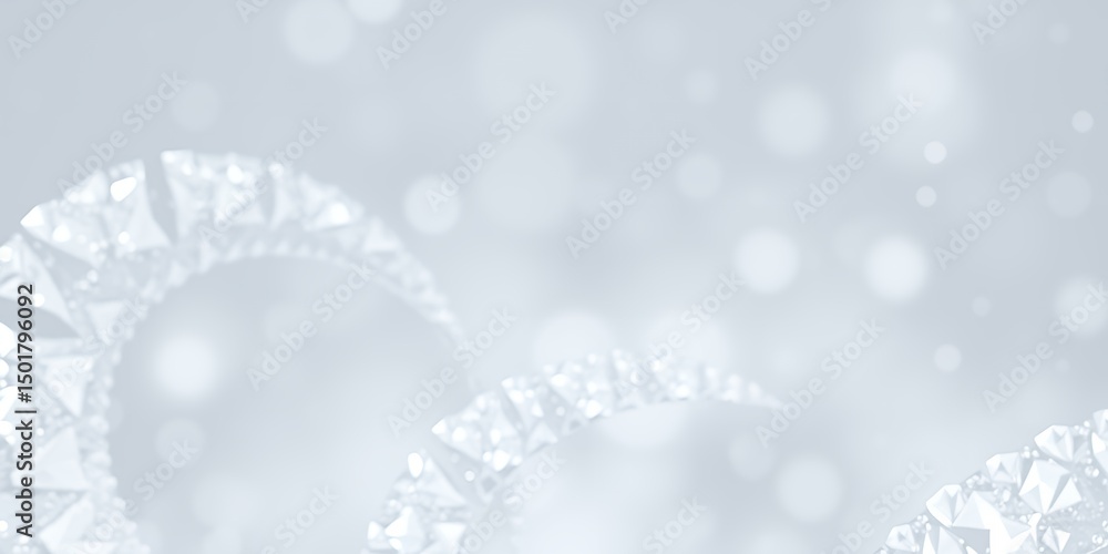 Poster a soft focus image of a swirling crystalline structure with bokeh lights in the background