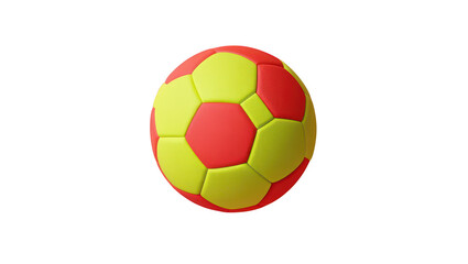 Fototapeta premium Red and yellow soccer ball isolated on transparent background