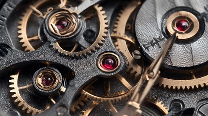 Detailed close-up shot showcasing the sophisticated inner workings of a luxury watch.