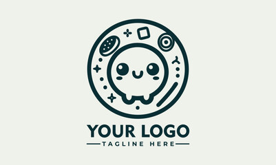 Cute chibi cartoon cat character with sparkling star eyes and adorable expression in kawaii illustration. Character concept
