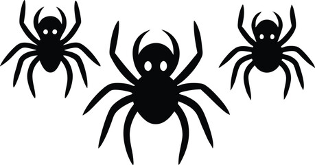 Halloween spider Silhouette Vector Illustration Design