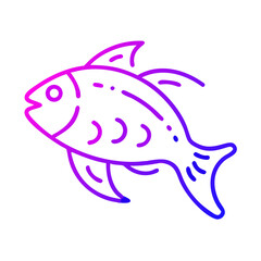 Obraz premium Gradient Outline Fish Vector Art