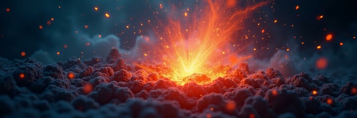 Template Image For Breach Protection Software – Burst Of Encrypted Firewall Sphere During System Failure In Cyberattack Scene