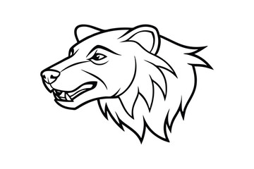 Line art illustration of a bear head in side view.eps