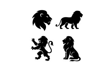 vector silhouette of a lion