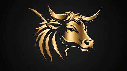 Majestic bull head logo modern design