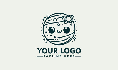 Cute chibi cartoon cat character with sparkling star eyes and adorable expression in kawaii illustration. Character concept
