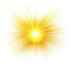 Obraz premium Bright yellow sunburst starburst graphic isolated on white background
