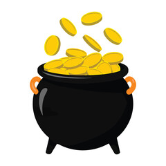 pot with gold coins