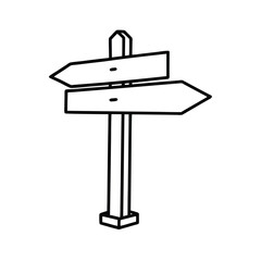 sketch direction sign hand drawn doodle style