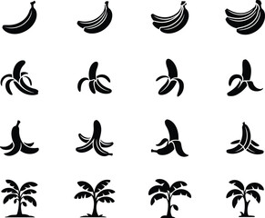 Banana, Fruit, Peel, Tree, Plant - Tropical Icons