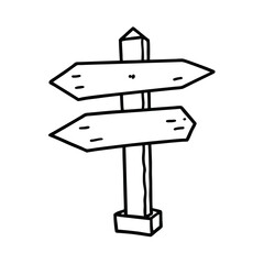 wooden direction sign