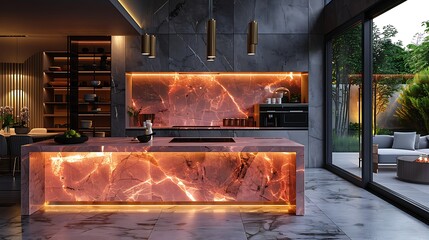 Modern urban kitchen showcasing vibrant architectural elegance image