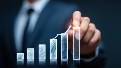 Business growth concept with graph bar illustration.