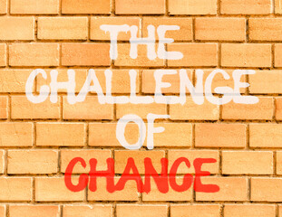 The challenge of chance symbol. Concept words phrase The challenge of chance on beautiful brown...