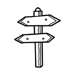 wooden direction sign