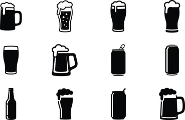 Fototapeta premium Drinks, Glass, Bottle, Alcohol, Beverage - Bar Icons