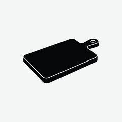 Minimalist Cutting Boards Vector Silhouette – 2D Flat Design Illustration in High Contrast Black on White Background