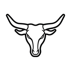 bull head isolated on white