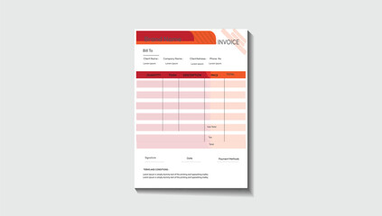 Flat  modern design company invoice template
