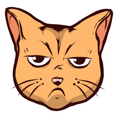 Cat muzzle sad sadness whisker ear illustration