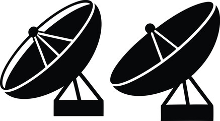 Satellite Dish Silhouette Vector Illustration

