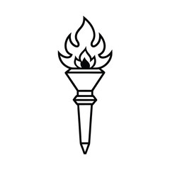 set of burning candles isolated