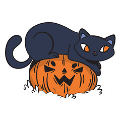 Black cat playful cartoon