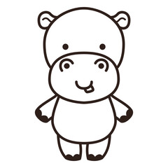 Cute hippo stroke