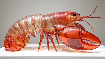 Unique transparent lobster sculpture modern art image